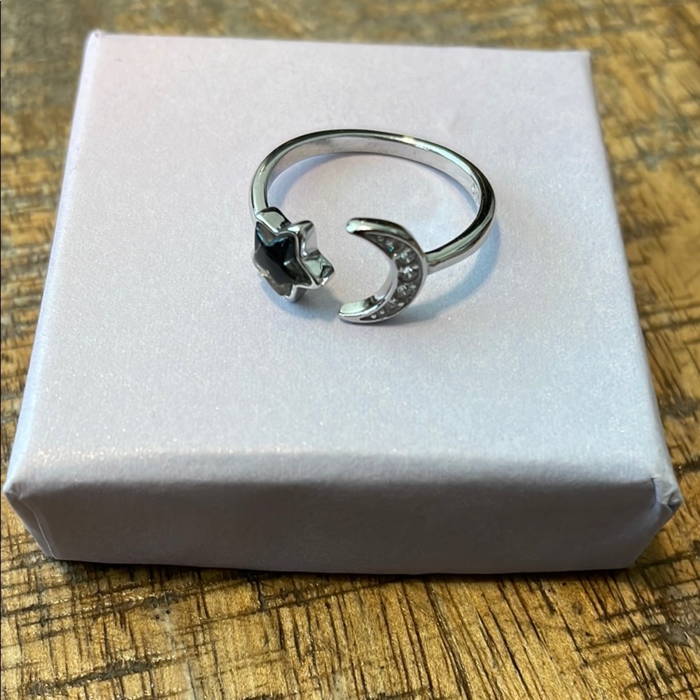Silver Star and Moon Ring